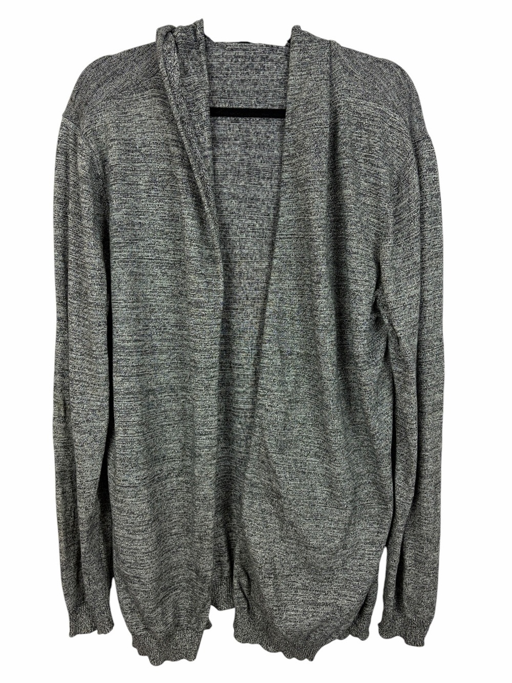 ASOS Gray Marled Open Front Hooded Cardigan Sweater Size Large 100% Cotton